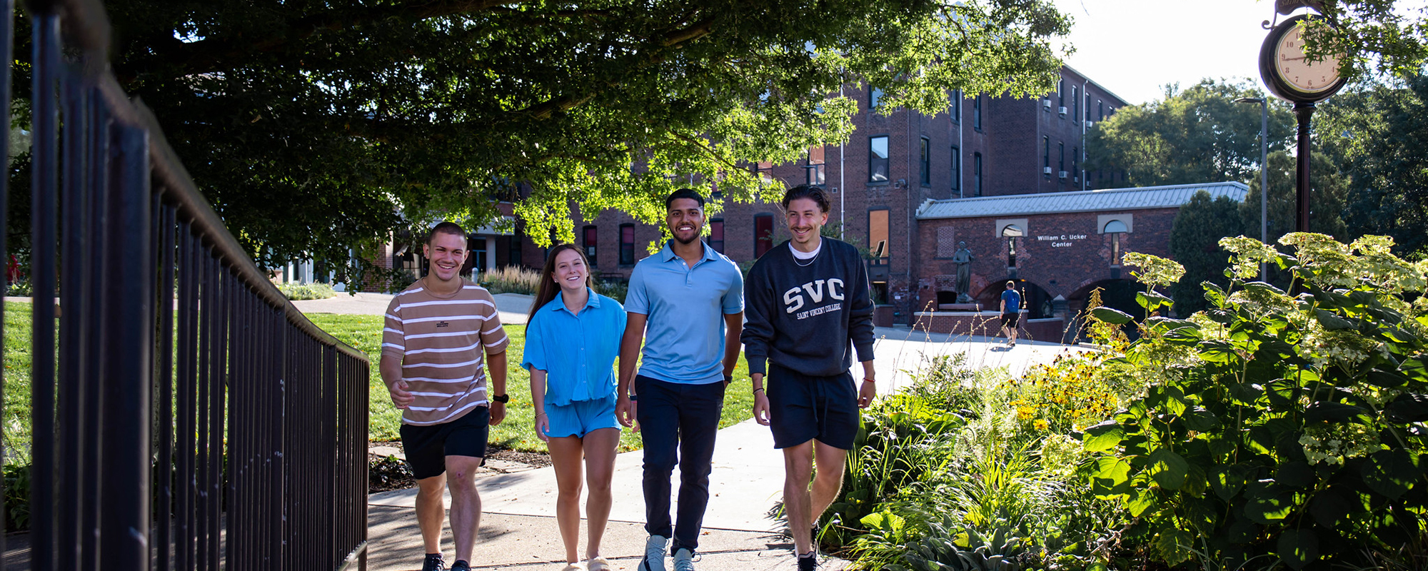 students walking SVC's campus in summer