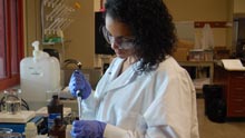 Amanda Jaber in the lab