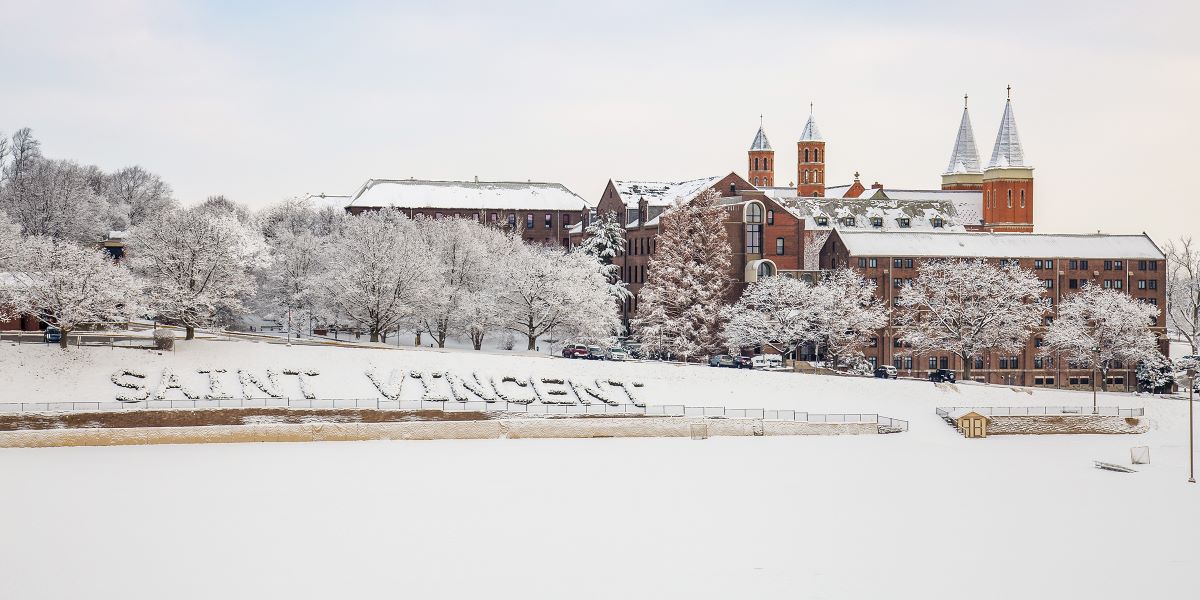 saint vincent campus in winter time saint vincent campus in winter time