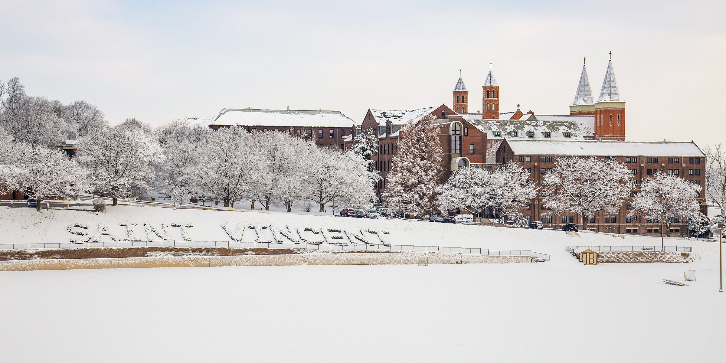 saint vincent campus in winter time