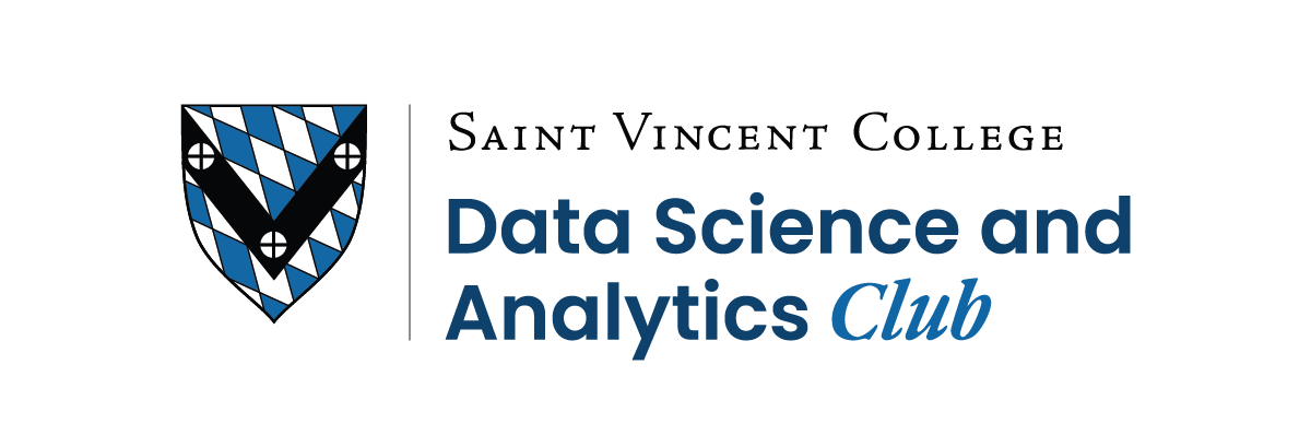 Logo of the Data Science and Analytics Club at Saint Vincent College featuring a shield design.