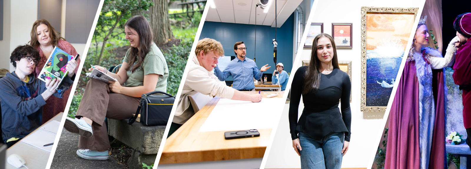 A series of images depicting students at Saint Vincent