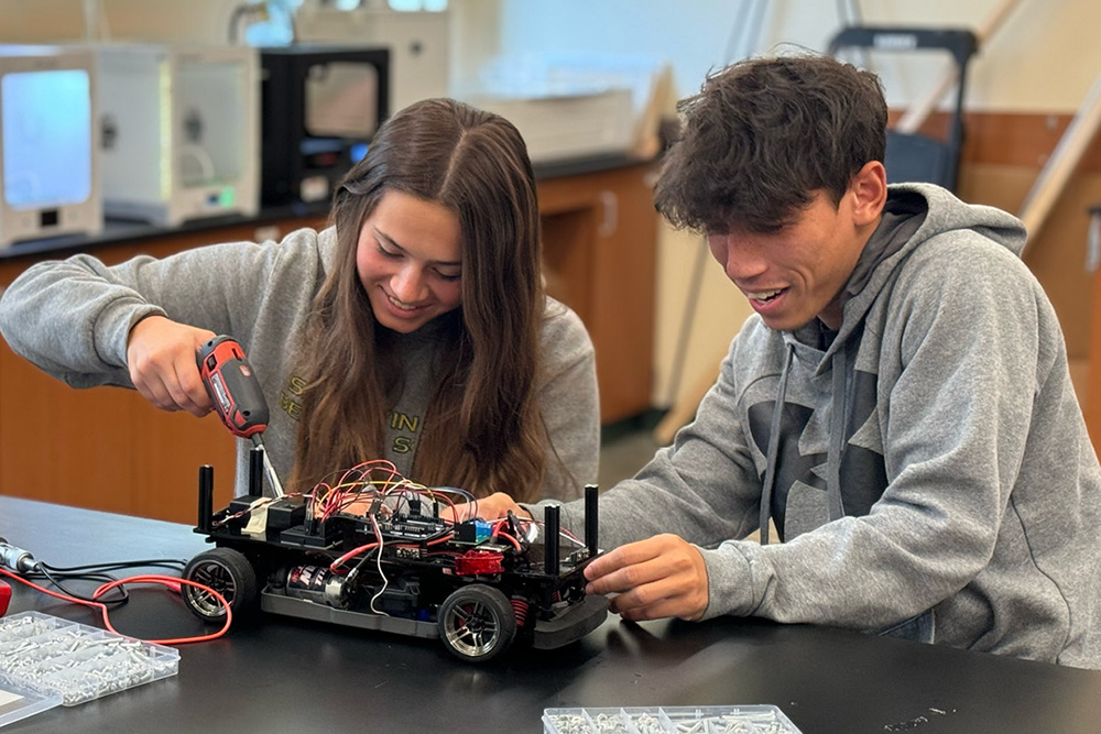 students working