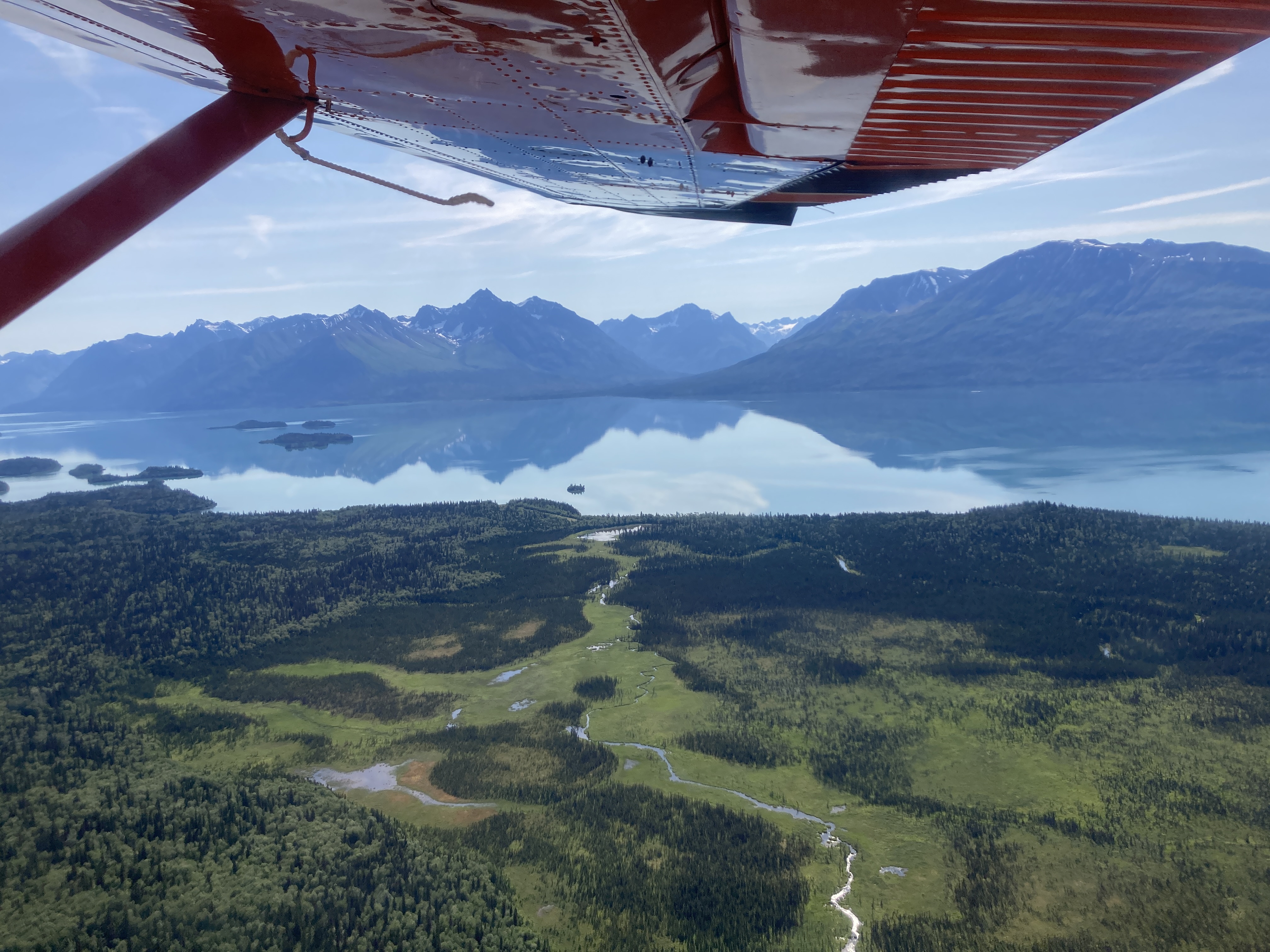 “Historic Kijik Village as Viewed from Floatplane,” taken by Bridgette Gorg