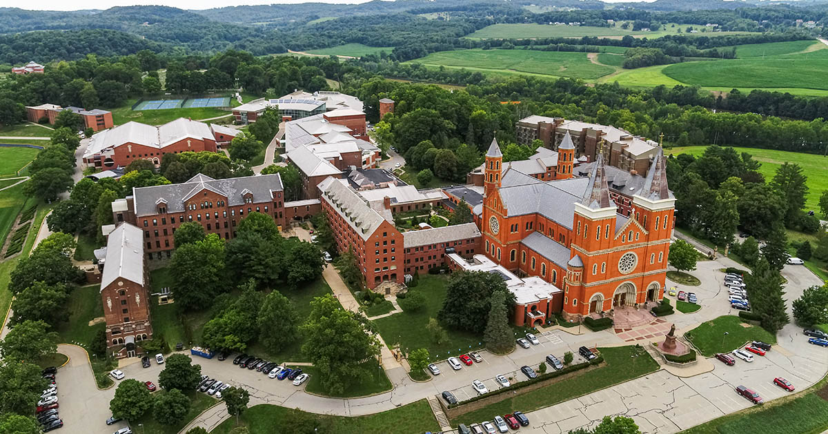 aerial photo of campus